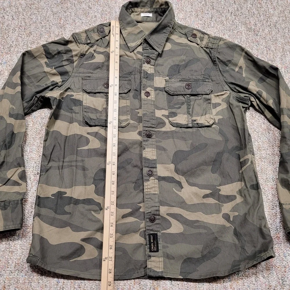 Abercrombie & Fitch Jacket Mens Large Woodland Camo Military Cruel Wolf‎ Muscle